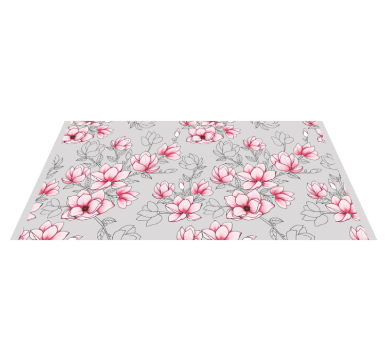 PINK BLOSSOM PATTERN floral rug - TenStickers