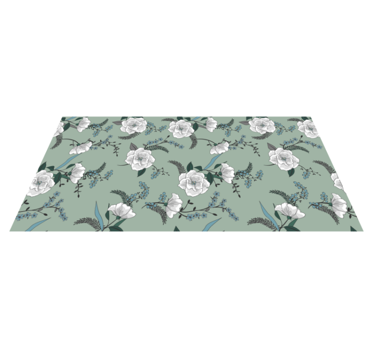 Beautiful white magnolia tree  floral rug - TenStickers