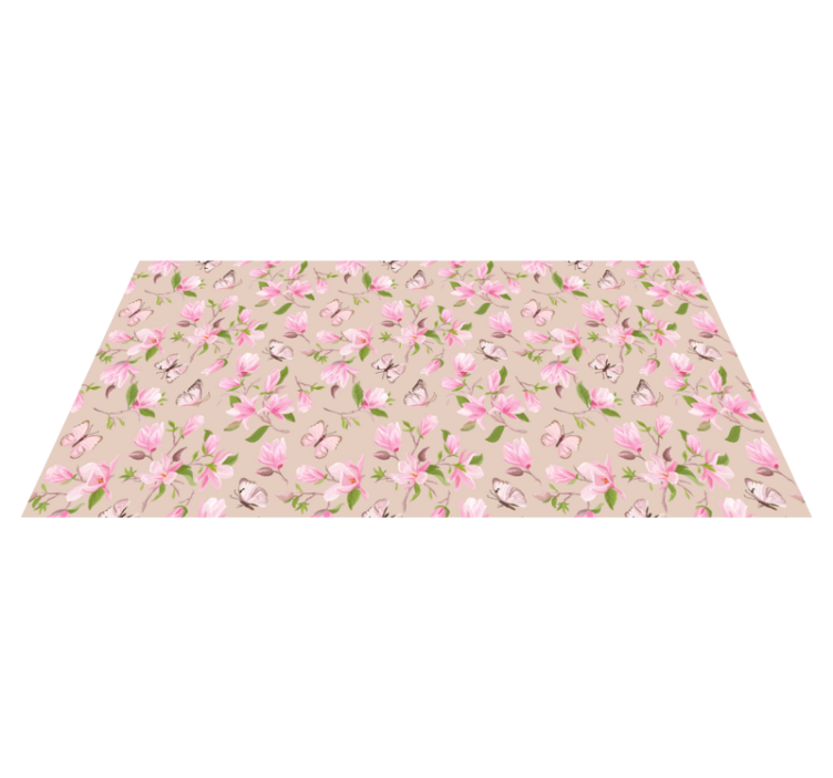 Blossoming Butterfly Theme floral rug - TenStickers