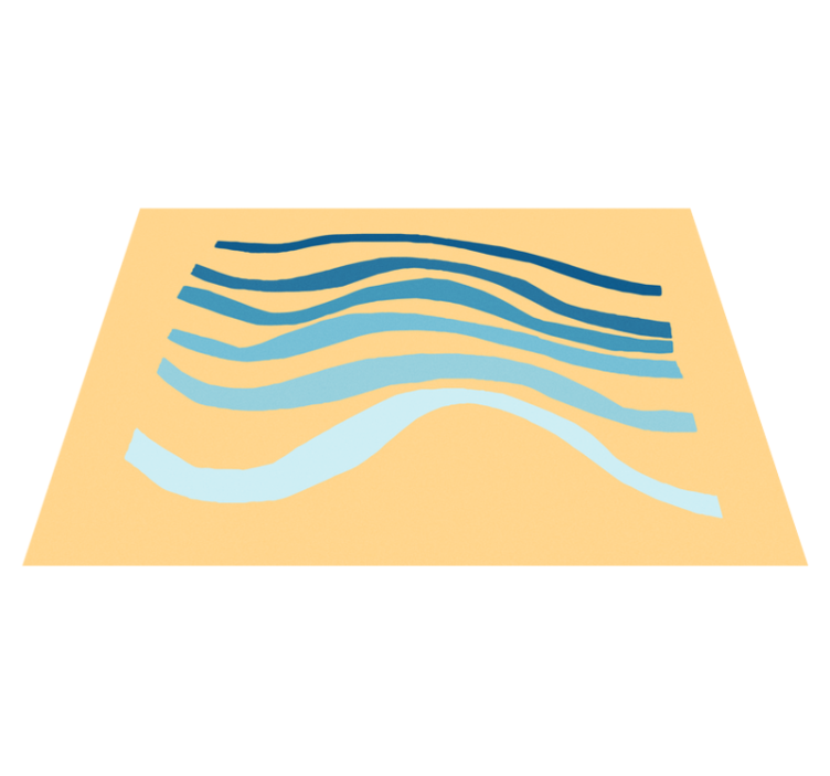 Curved Wave Motif minimalistic rug - TenStickers