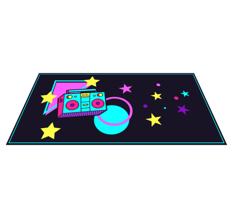 Colorful Boombox Graphic vintage rug - TenStickers