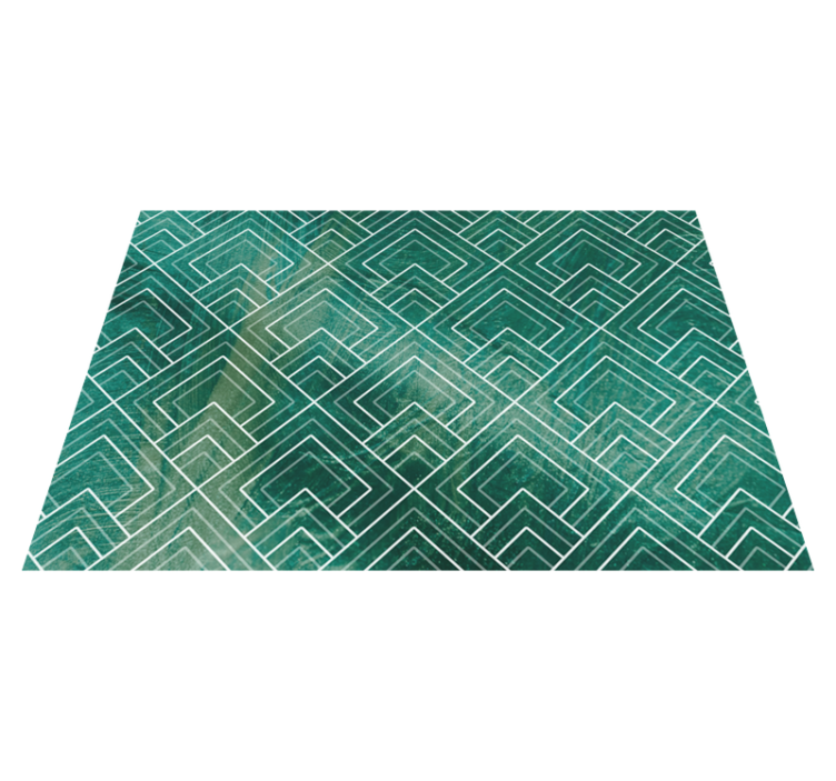 Geometric Green Chevron tile carpet - TenStickers