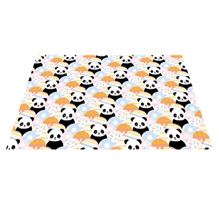 Panda Playground Pattern nursery rug - TenStickers