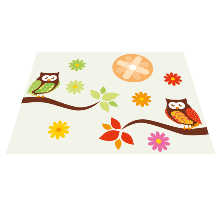 Colorful Nursery Owls kids rug - TenStickers
