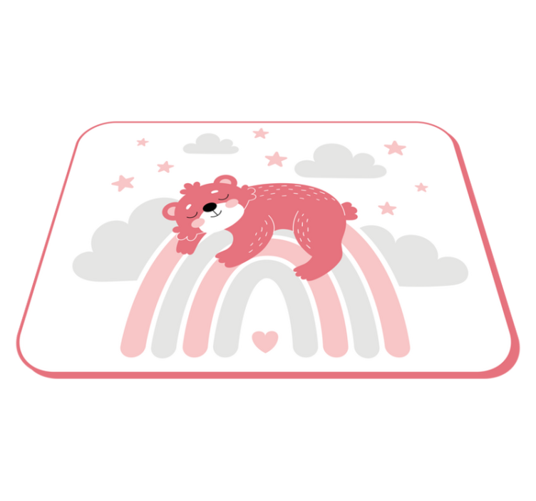Sleepy Bear Rainbow nursery rug - TenStickers
