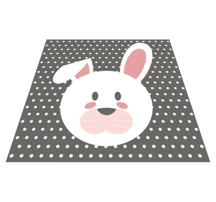 Bunny Polka Dot Overlay nursery rug - TenStickers