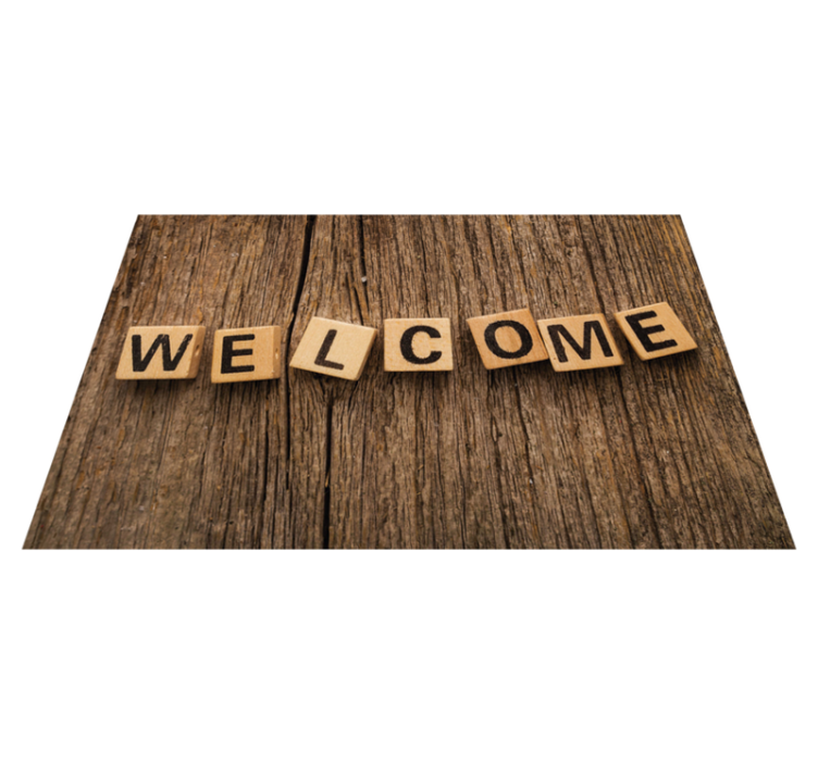 Wooden Alphabet Welcome quote rug - TenStickers