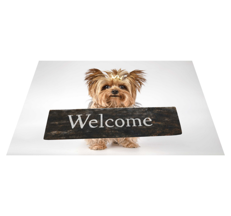 Furry Welcome Sign quote rug - TenStickers