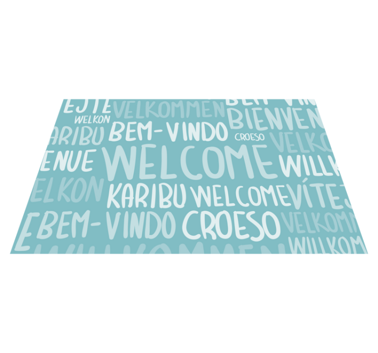 Multilingual Welcome Text quote rug - TenStickers