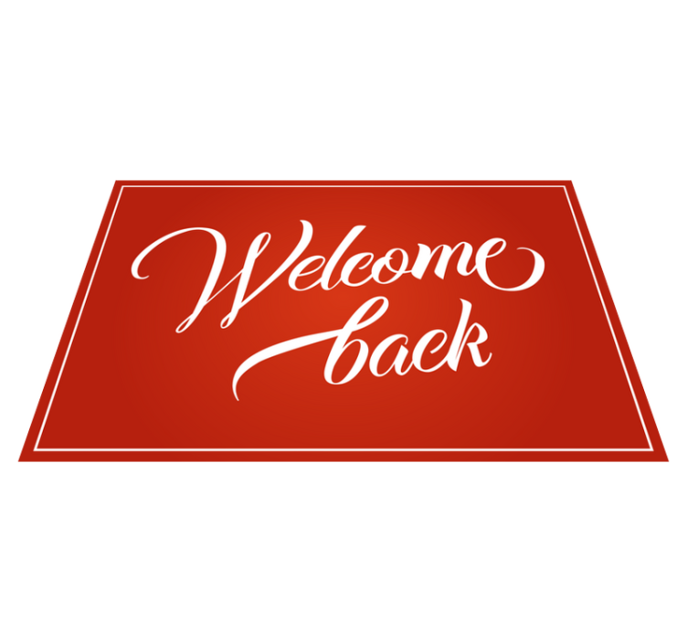 Warm Welcome Back Text quote rug - TenStickers
