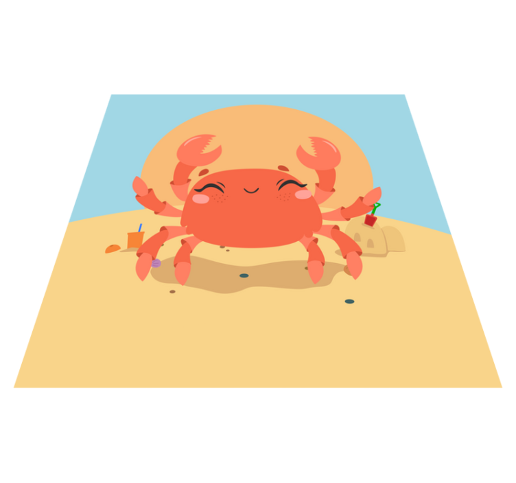 Cheerful Cartoon Crab kids carpet - TenStickers