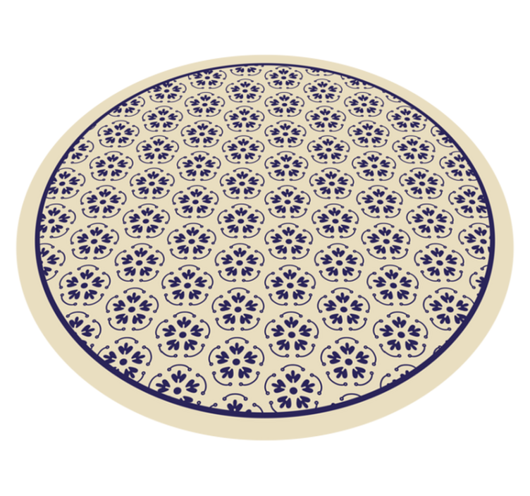 Circular Mosaic Pattern floral rug - TenStickers