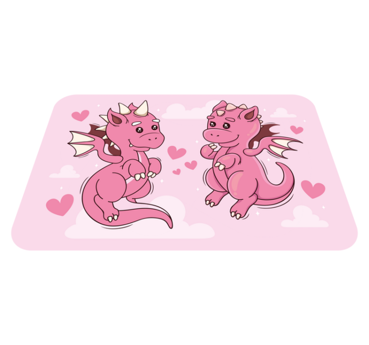 Playful Dragon Duo kids carpet - TenStickers