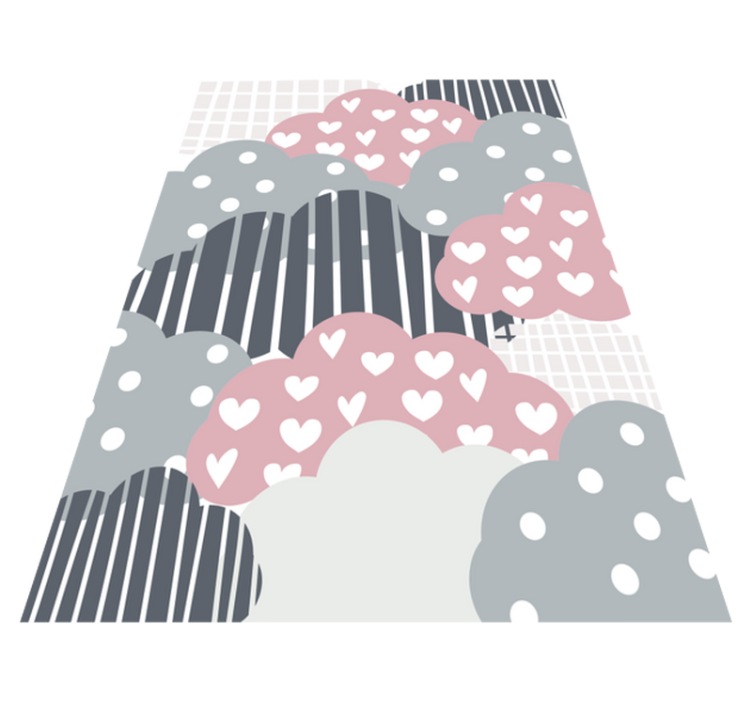 Nordic pink and gray clouds baby play mat - TenStickers