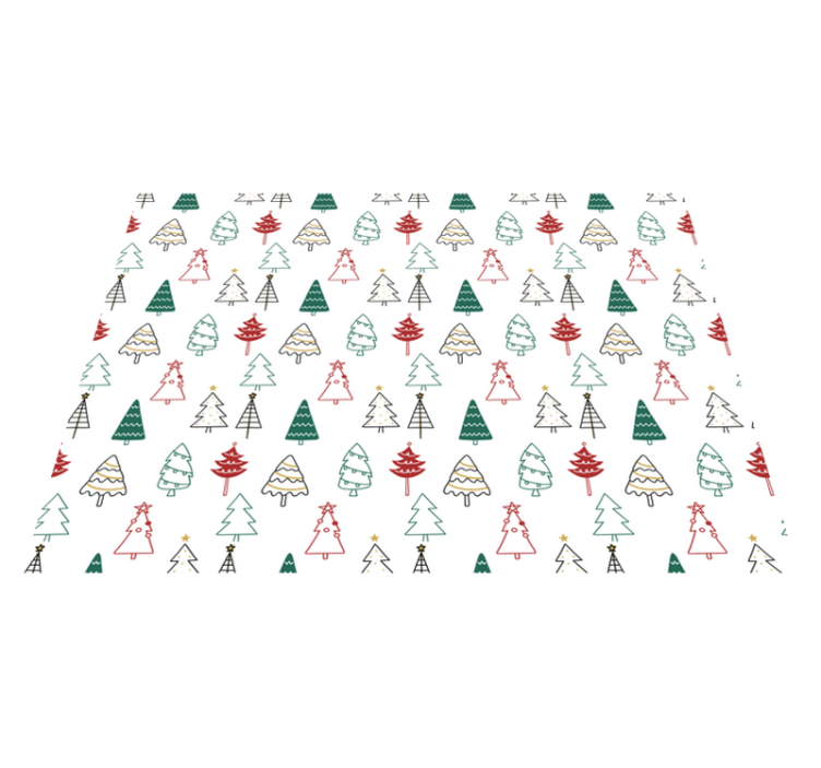 Festive Trees Pattern christmas rug - TenStickers