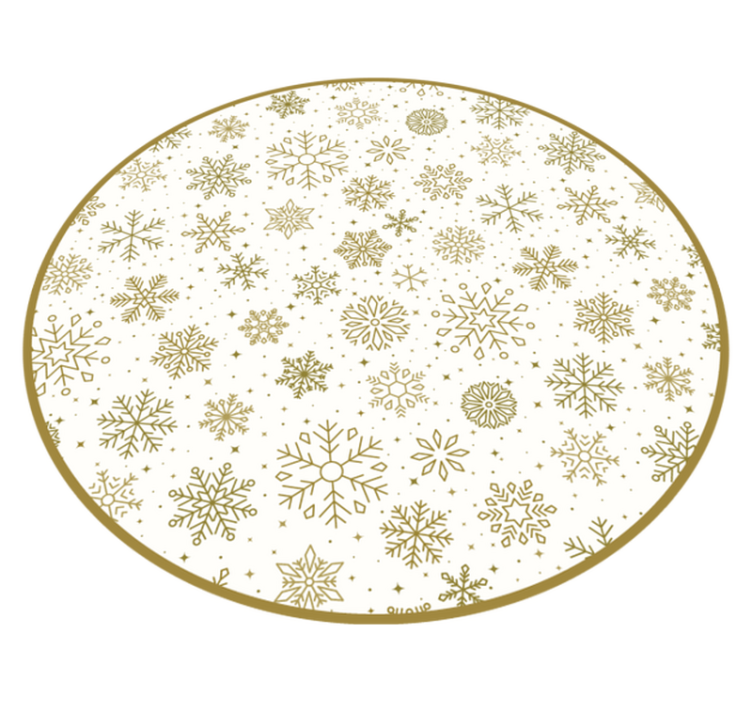 Golden snowflakes Christmas vinyl rug - TenStickers