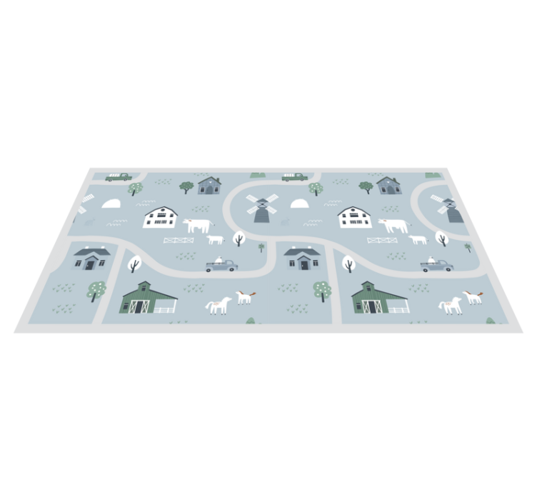Playful Farm Theme kids carpet - TenStickers
