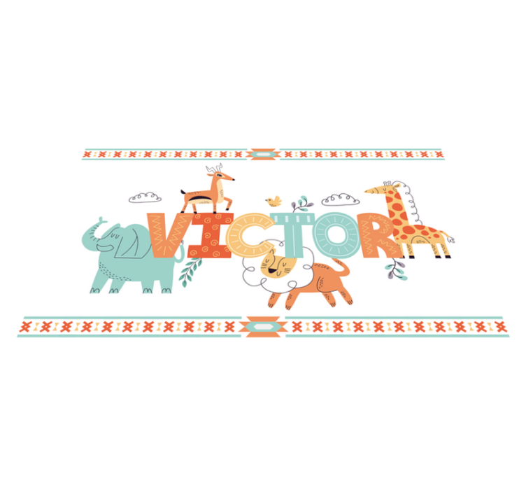 Personalized Safari Theme custom floor mat - TenStickers