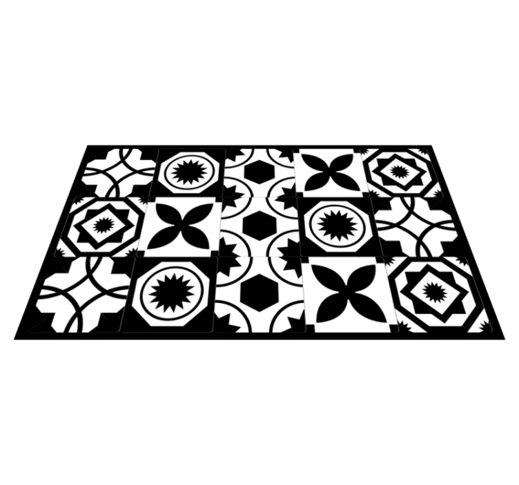 Contrasting Patterns tile carpet - TenStickers