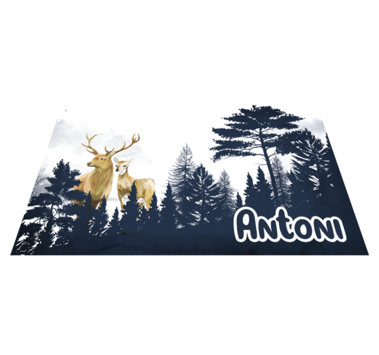 Forest Fauna Silhouette custom floor mat - TenStickers