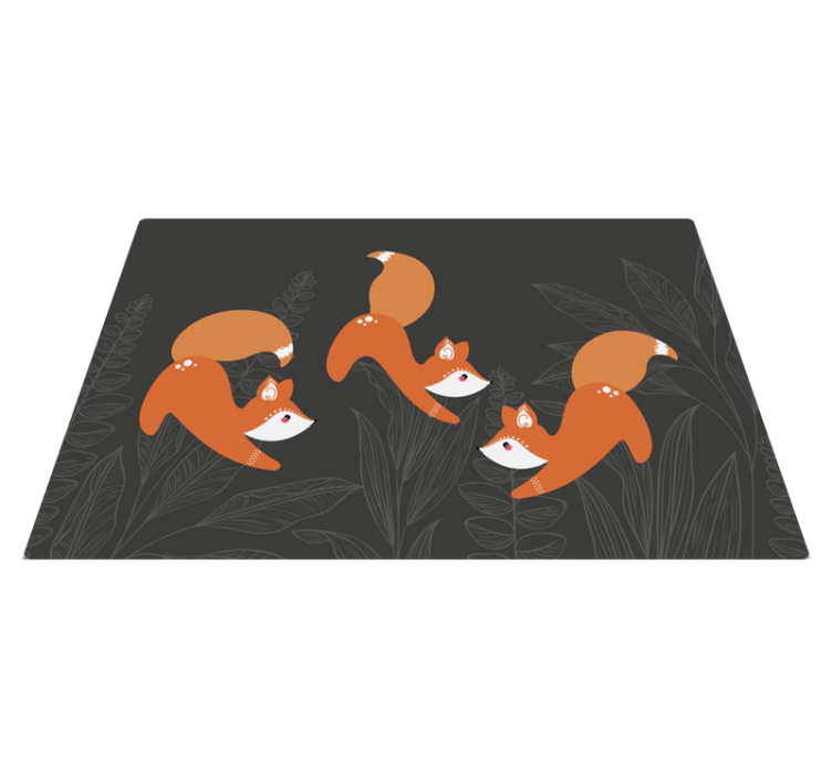 Playful Foxes Pattern animal mat - TenStickers