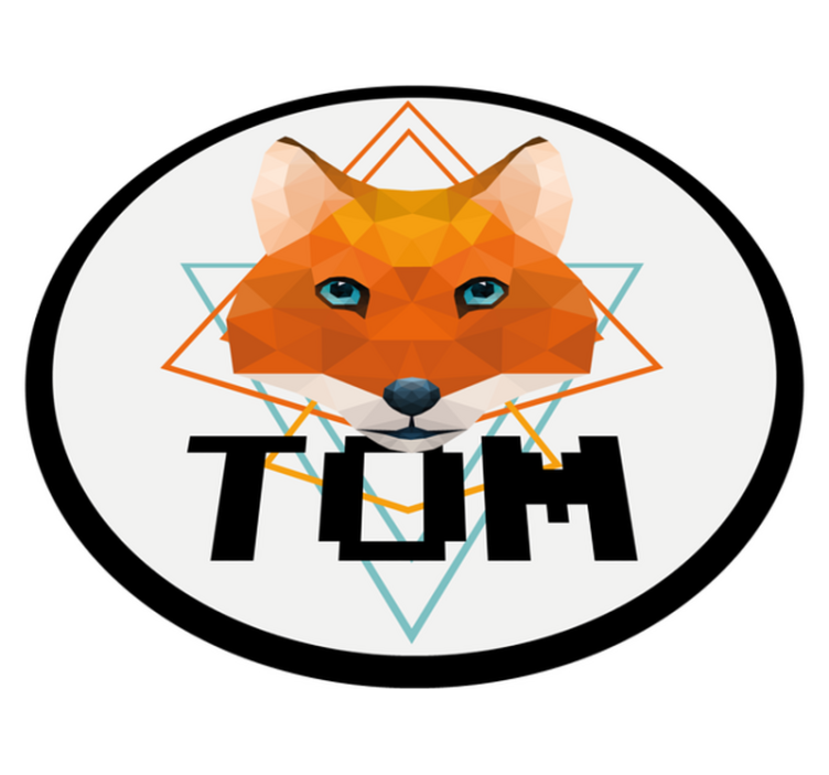 Geometric Fox Circle custom floor mat - TenStickers