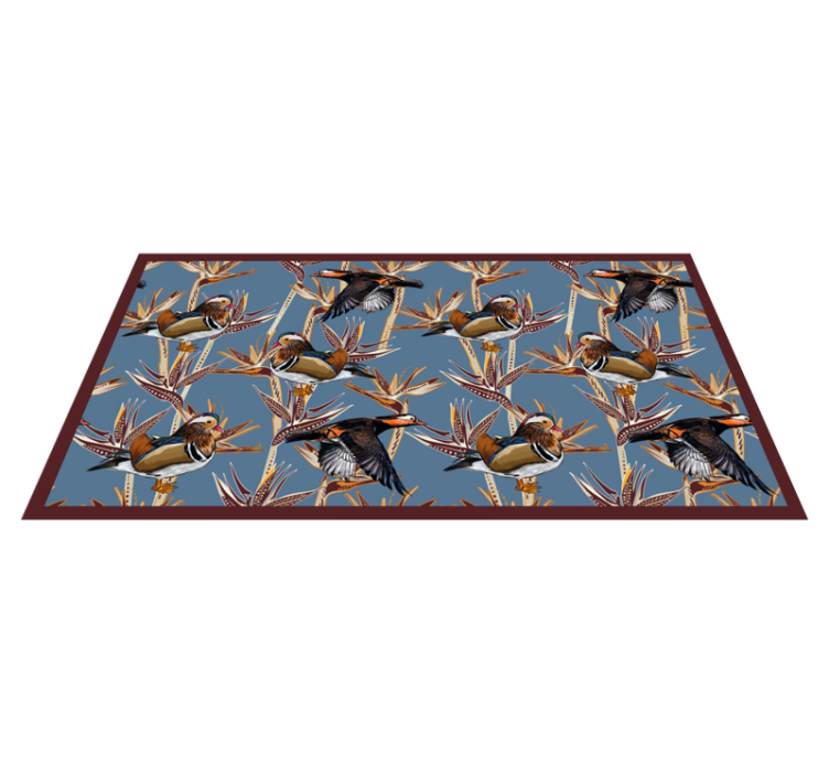 Mandarin Duck Pattern animal mat - TenStickers