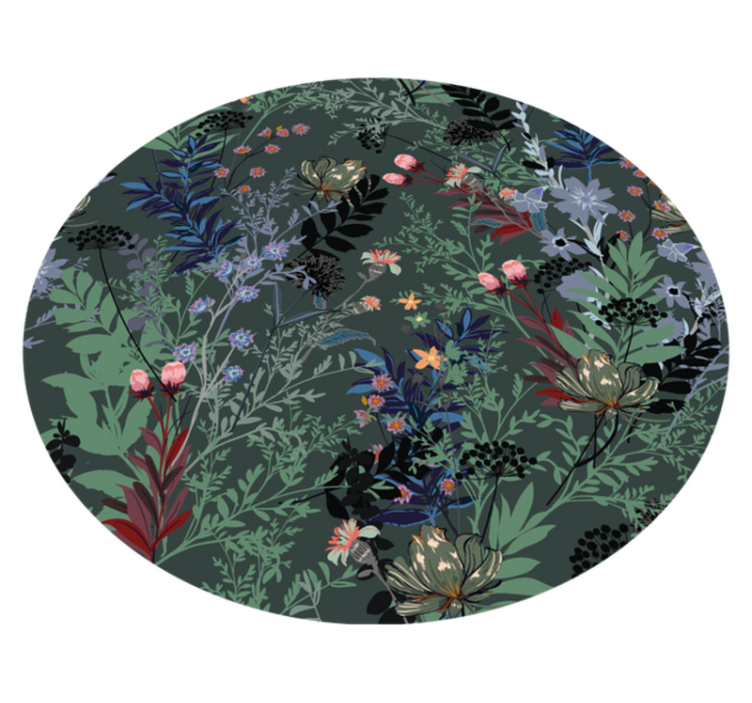 Botanical Motif floral rug - TenStickers