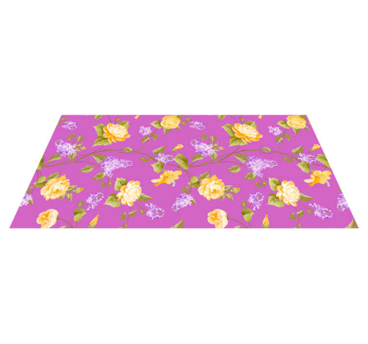 Floral Blossom Pattern flower rug - TenStickers