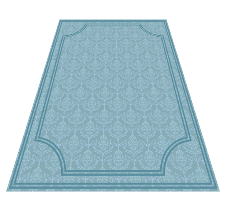 Soft blue baroque dining room rug - TenStickers