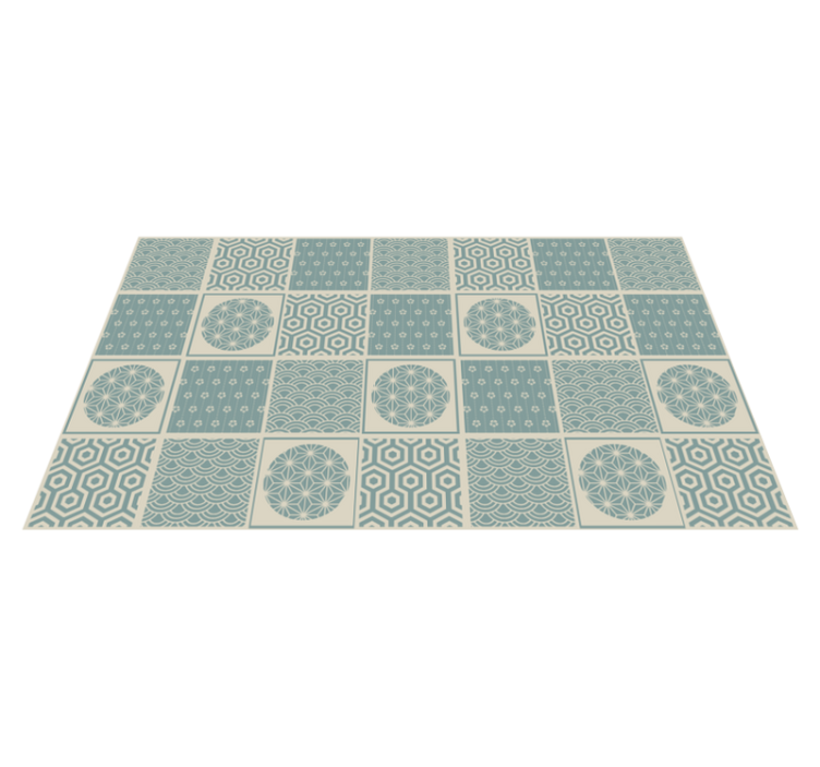 Geometric patterned blocks tile carpet - TenStickers