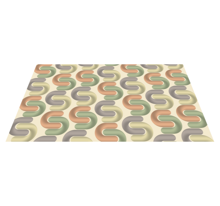 Curved colour patterns living room rug - TenStickers