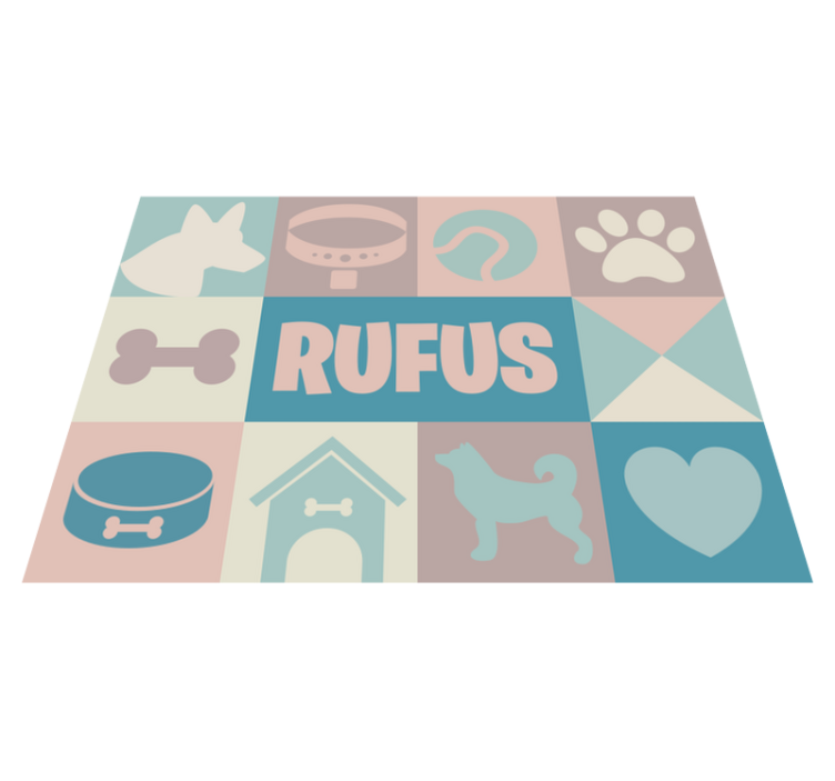 Dogs personalized animal vinyl mat - TenStickers