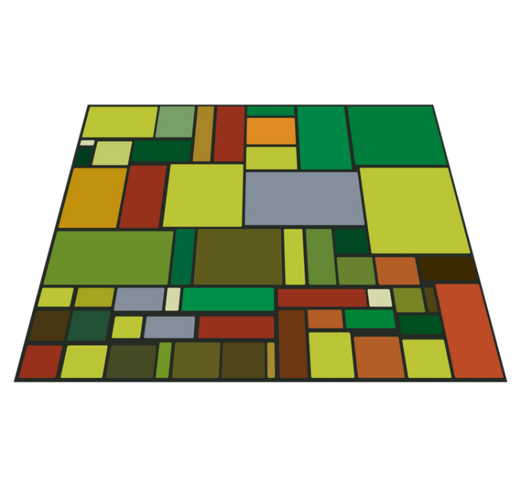 Multicolored retro mosaic geometric rugs - TenStickers