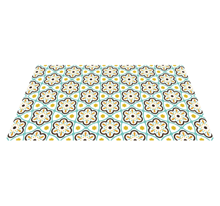 Floral inspired pattern tile carpet - TenStickers