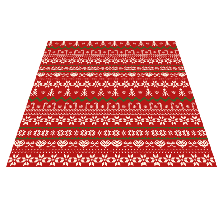 Textile pattern Christmas rug - TenStickers