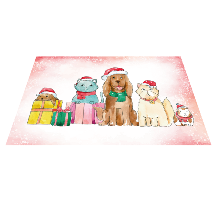 Christmas pets animal floor mat - TenStickers