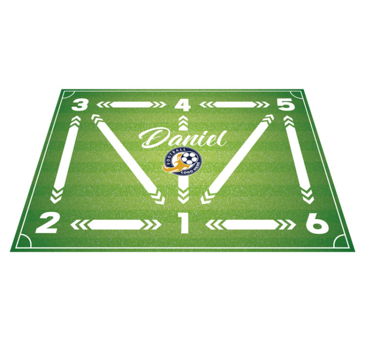 Football training rectangular rug - TenStickers