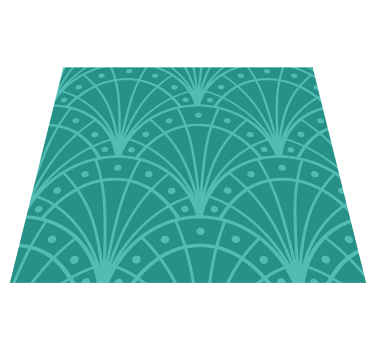 Art Deco Style Turquoise Vinyl Rug - TenStickers