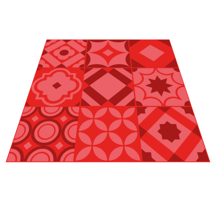 Red tiles  kitchen floor mat - TenStickers