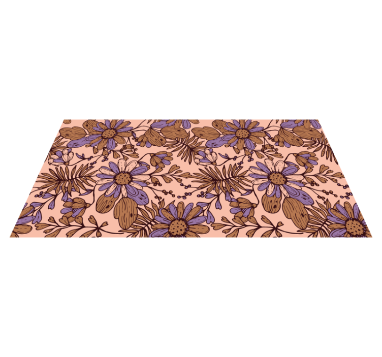 Botanical Floral Pattern flower rug - TenStickers