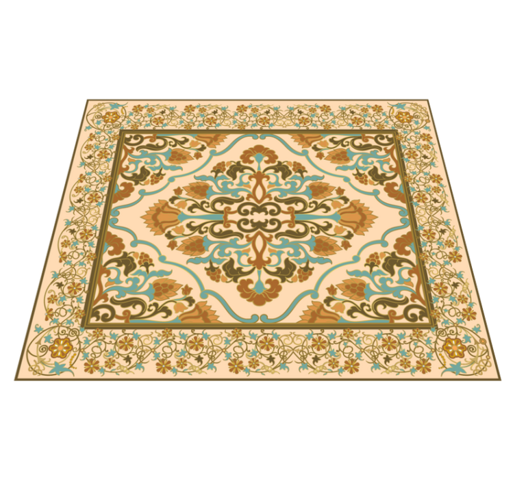 Mandala beige design dining room rug - TenStickers