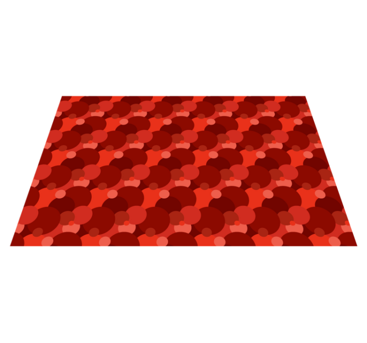 Modern circles pattern red rug - TenStickers