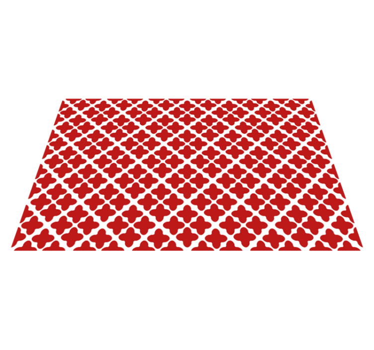 White geometric pattern red rug - TenStickers