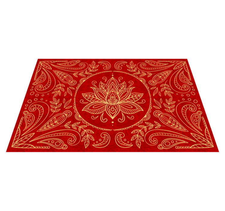 Vintage mandala design red rug - TenStickers