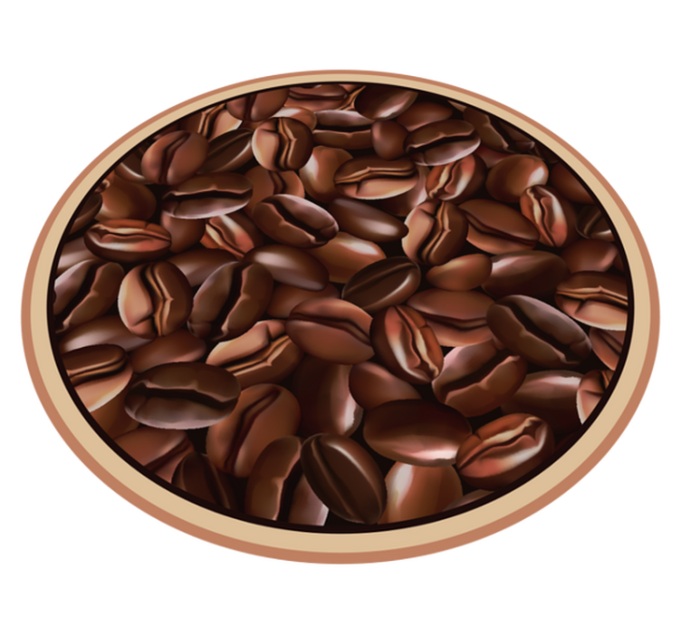 Coffee Beans Circle texture rug - TenStickers