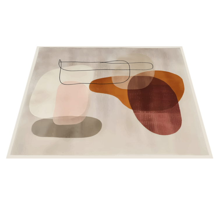Abstract forms in beige color vinyl rug - TenStickers
