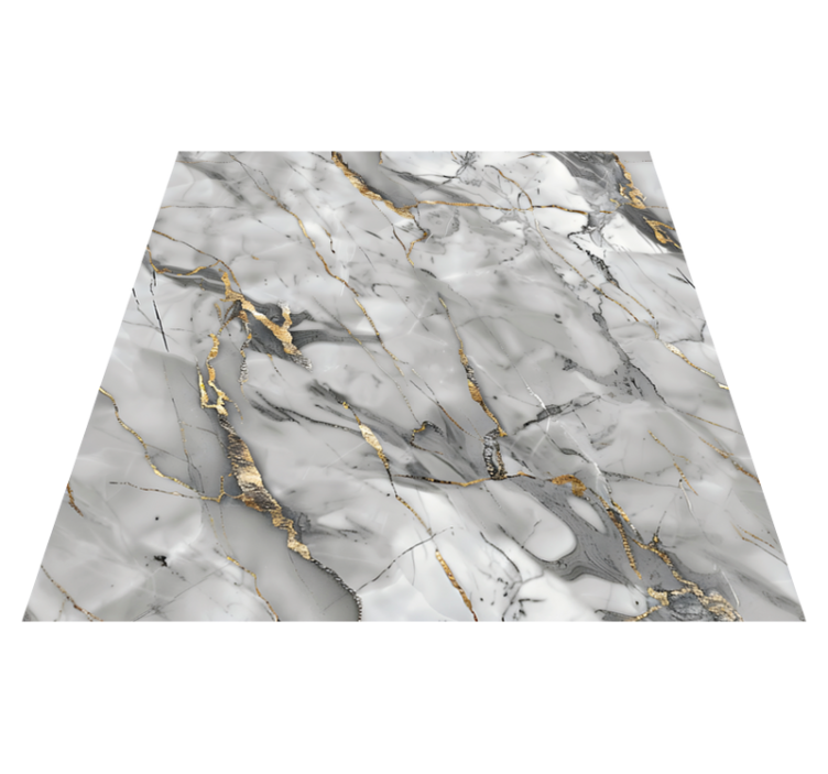 Grey and gold marble vinyl rug - TenStickers