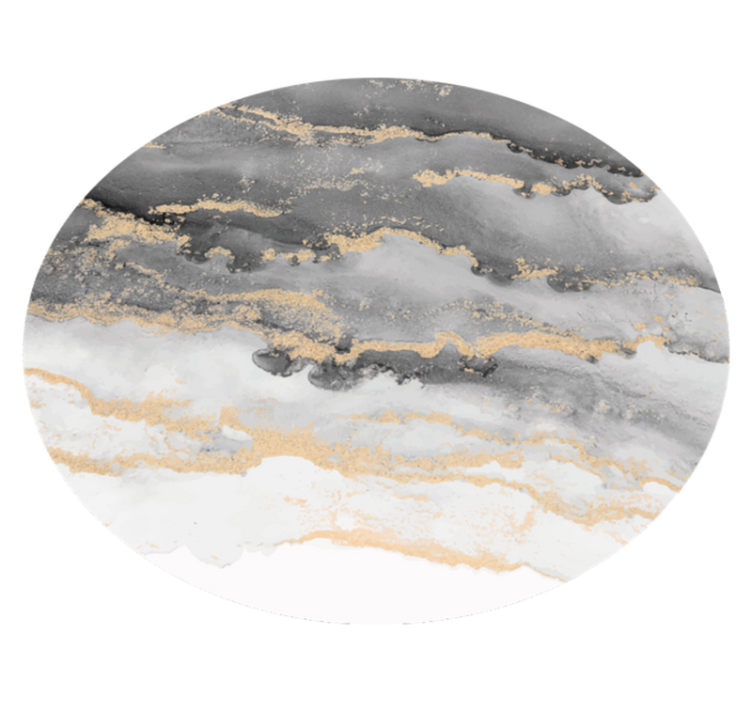 Grey with golden details marble rug - TenStickers