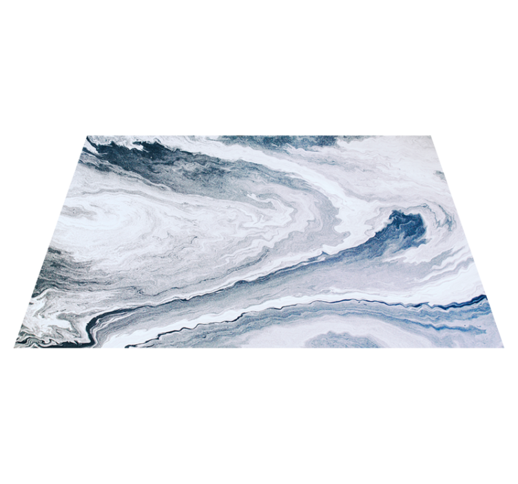Minimalist blue & grey marble rug - TenStickers